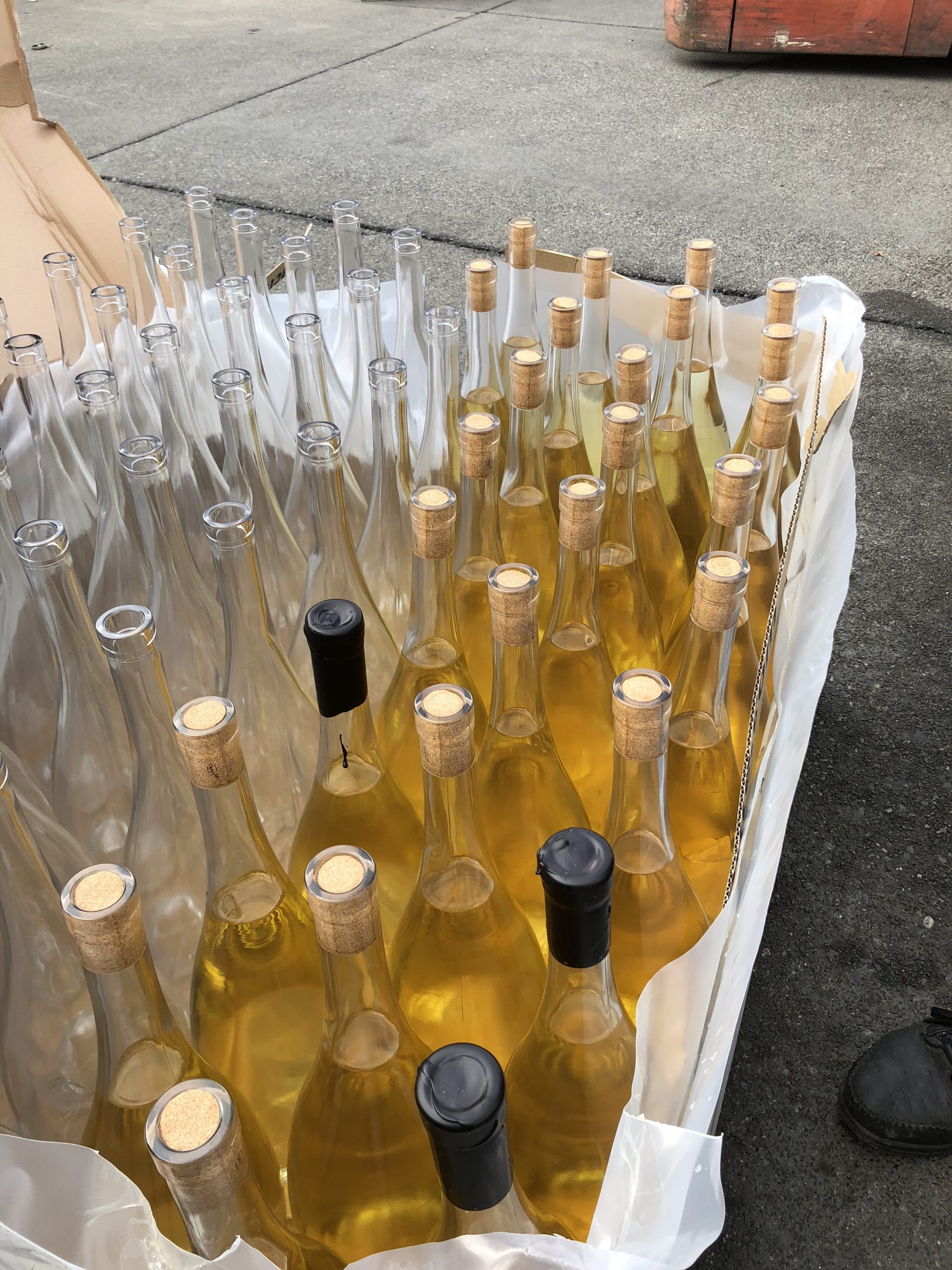 Corked and Starting to Wax Dipped Magnums