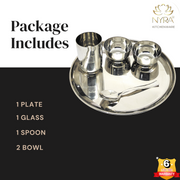 Stainless Steel Premium Thali/Dinner Set of 5pcs