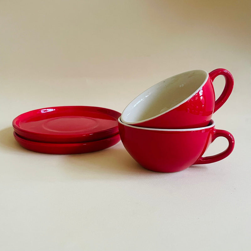 Scarlet Sip Latte Cup Saucer Set 320ml