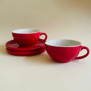 The Bold Red Cappucino Cup Saucer Set