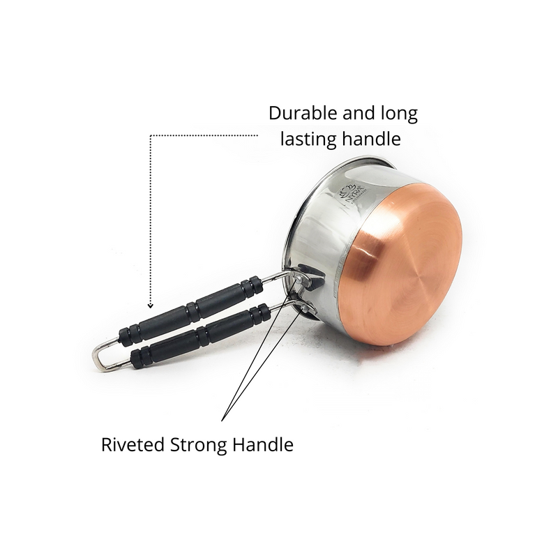 Stainless Steel Copper Bottom Saucepan - Flat Base Cookware with – Saucepan
