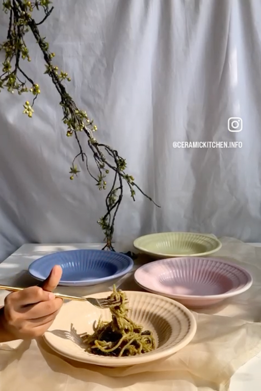 Summer Ceramic Pasta Plate Set