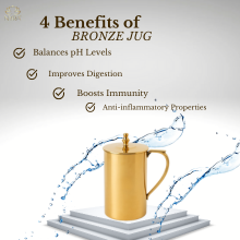 Pure Bronze (Kansa) Water Jug with Lid – Kitchen Utensil