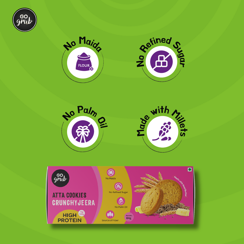 Atta Jeera Cookies - Whole Wheat Cumin Cookies | No White Flour, High-Protein