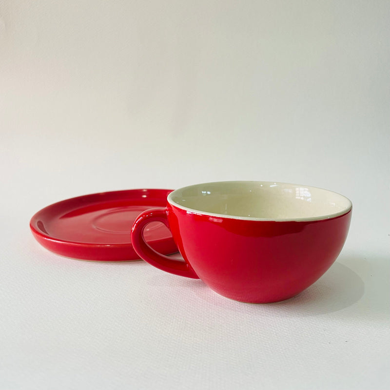 Scarlet Sip Latte Cup Saucer Set 320ml