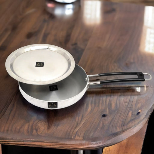 Aluminum Induction Fry Pan with Stainless-steel lid 