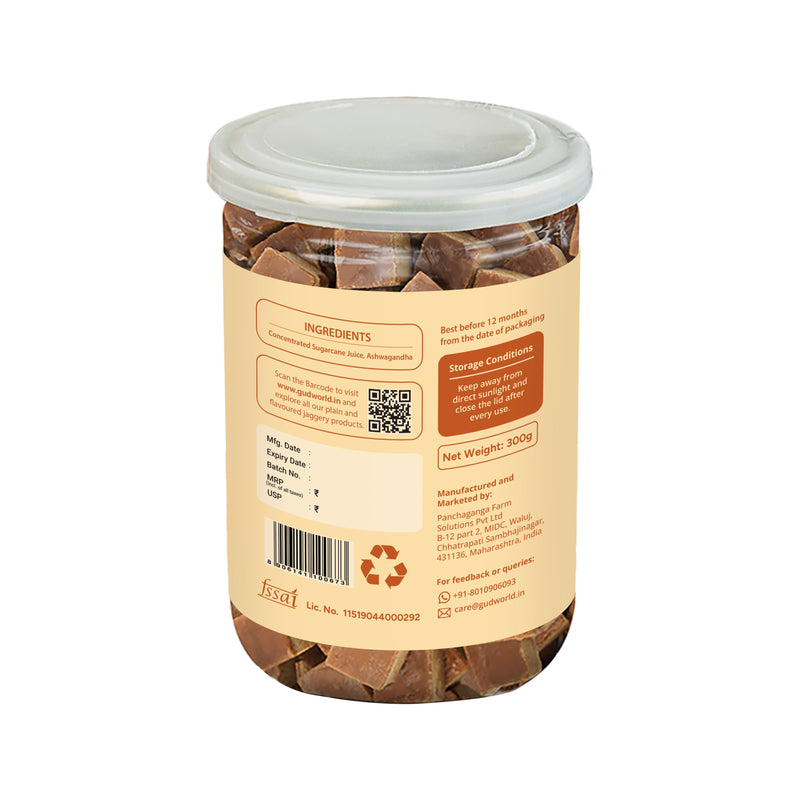 Gudworld Ashwagandha Jaggery Bites – Herbal Sweet Candy (10.58 oz)