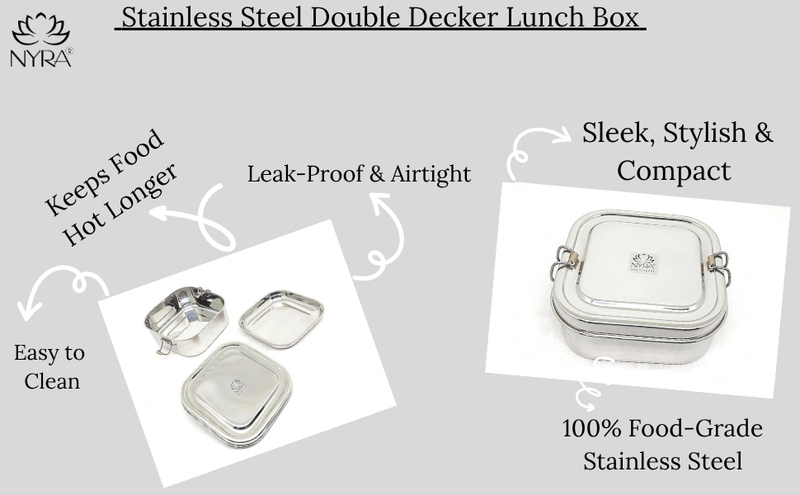 Stainless Steel Double Decker Lunch Box – Storage Container