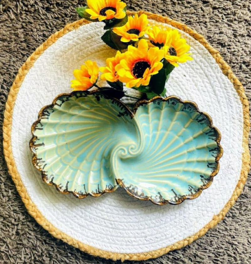 Bleu Ciel Ceramic Serving Platter