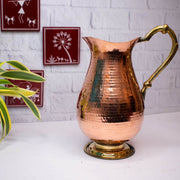 Copper Water Curved Jug: Traditional Design ‰ÛÒ Copper Water Jug