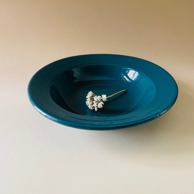 Deep Green Ceramic Pasta Plate