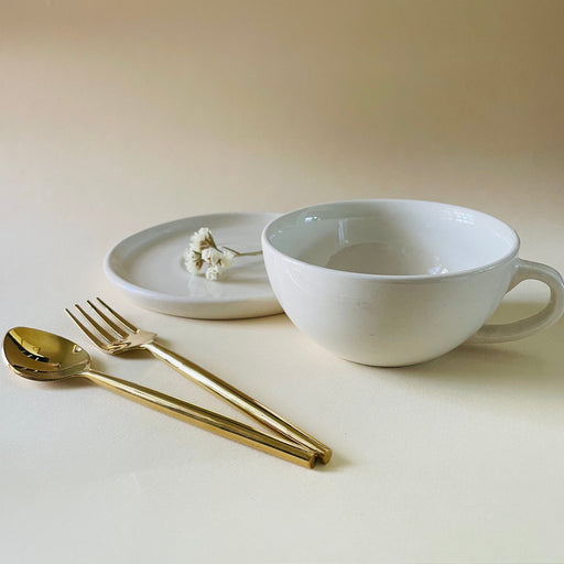 The Blanche Cappucino Cup Saucer Set 240Ml Ceramic Kitchenware
