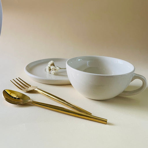The Blanche Latte Cup Saucer Set 320ml