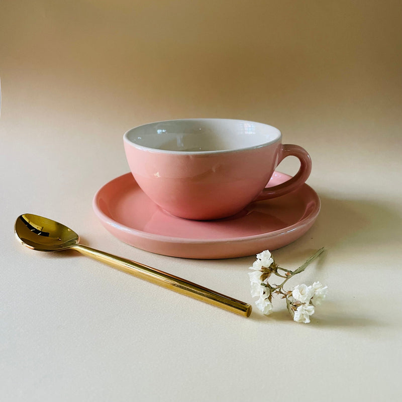 The Blush Pink Cappucino Cup Saucer Set