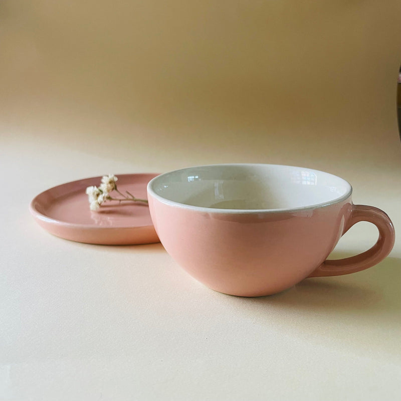 The Blush Pink Cappucino Cup Saucer Set