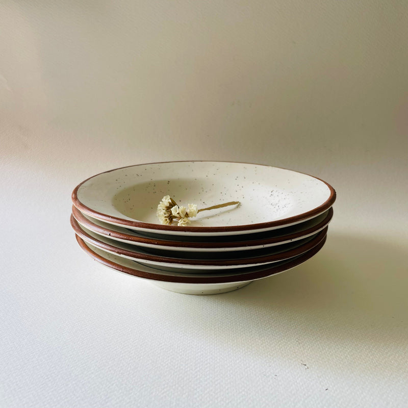 Petite Crema Pasta Plate 7 Inches Pack Of 4