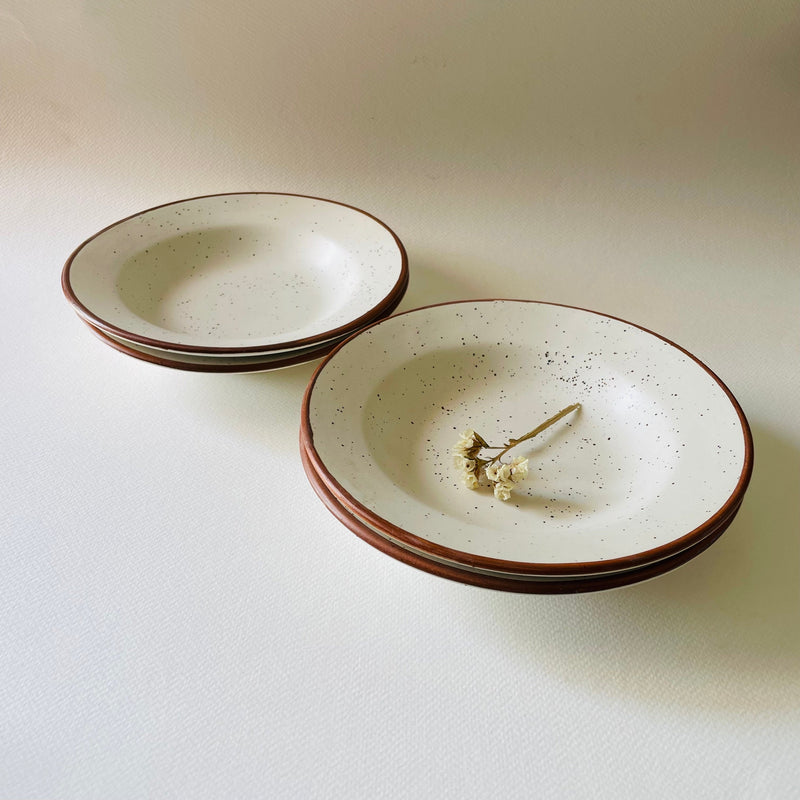Petite Crema Pasta Plate 7 Inches Pack Of 4