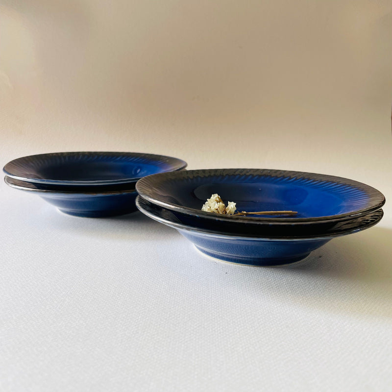Petite Deep Bleu Pasta Plate 7 Inches Pack Of 4