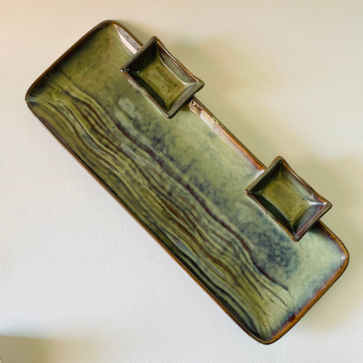 The Olivia Double Dip Ceramic Serving Platter