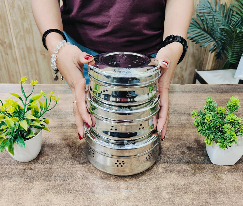 Stainless Steel Round Dibbi/Dabba – Kitchen Utensil