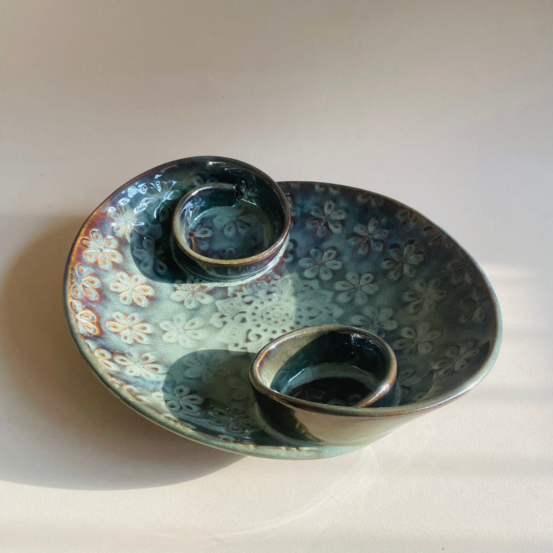 Olive Double Spiral Ceramic Serving Platter