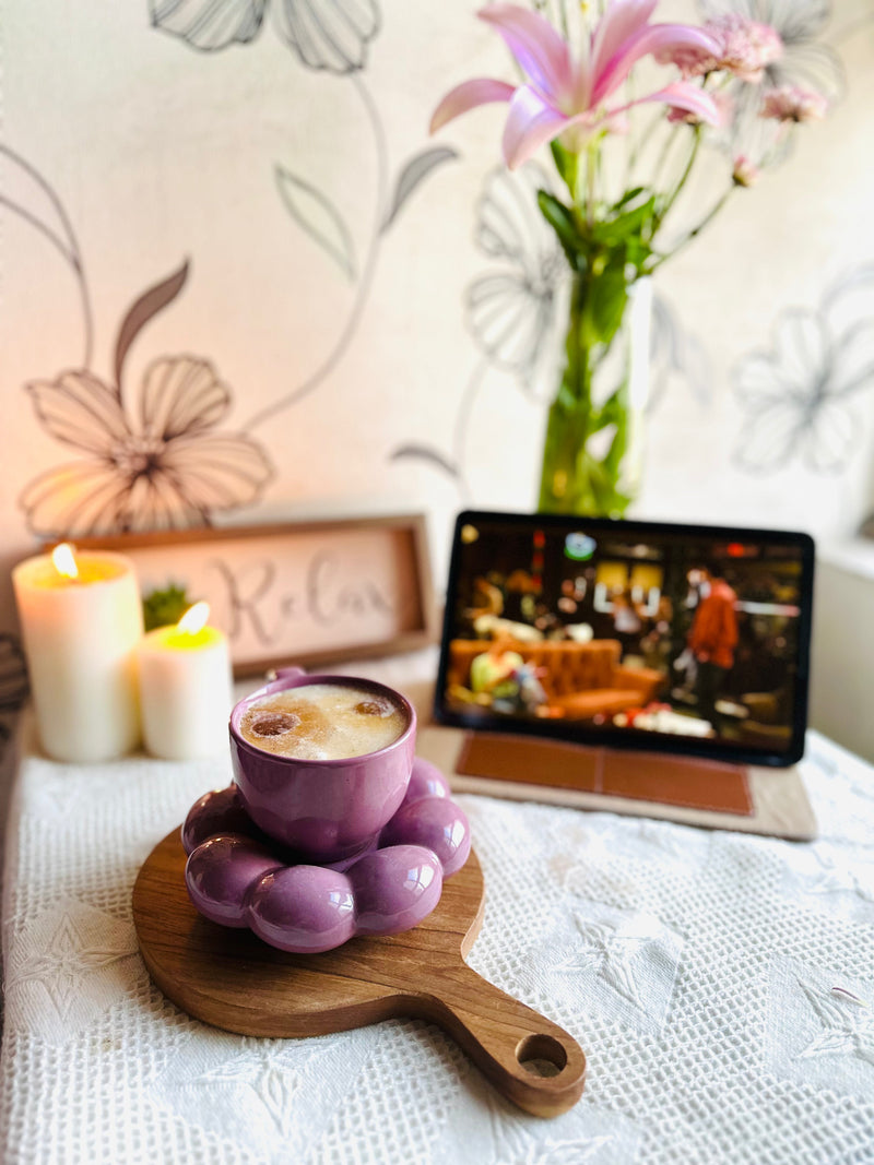 The Blossom Tea Cup Saucer Violet