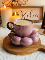 The Blossom Tea Cup Saucer Violet