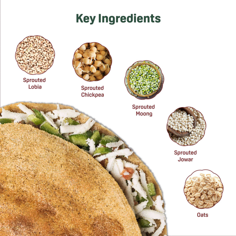 Natible Variety Pack - Sprouted Protein and Sprouted Millet Chilla Mix – Savory Indian Pancake Mix (Pack of 5)
