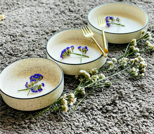 Matt White Ceramic Serving Bowl Set Of 3