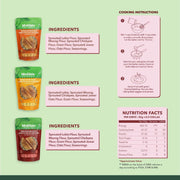 Natible Variety Pack - Sprouted Protein and Sprouted Millet Chilla Mix – Savory Indian Pancake Mix (Pack of 3)
