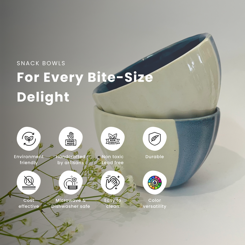 Blue White Snack Ceramic Bowls