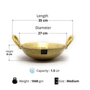 Traditional Brass Hammered Kadhai/Wok – Cooking Wok