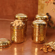 Brass Storage Canister Hammered - Extra Small (Set of 2) – Gift Set