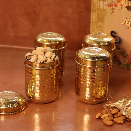 Brass Storage Canister Hammered - Extra Small (Set of 2) – Gift Set