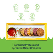 Natible Variety Pack - Sprouted Protein and Sprouted Millet Chilla Mix – Savory Indian Pancake Mix (Pack of 5)