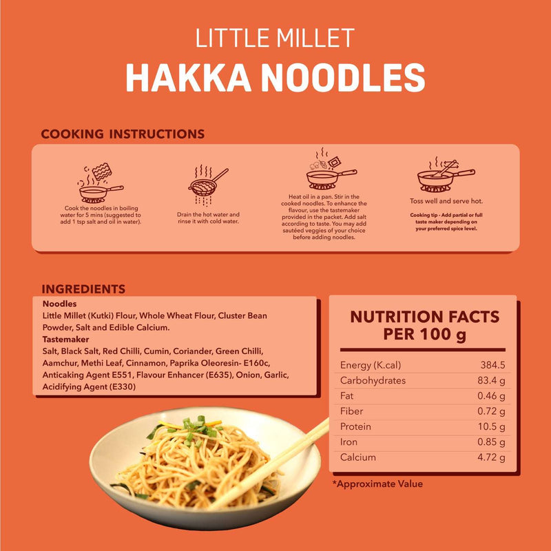 Natible Little Millet Hakka Noodles Variety Pack – Millet Based Instant Noodles (6.77 oz)