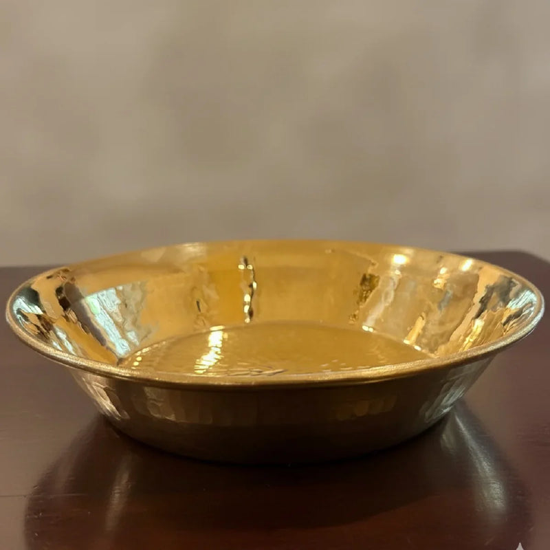 Rakesh Ji Ka Brass Paraat - Medium 10" (Without Tin Coating) ‰ÛÒ Brass Dough Mixing Plate