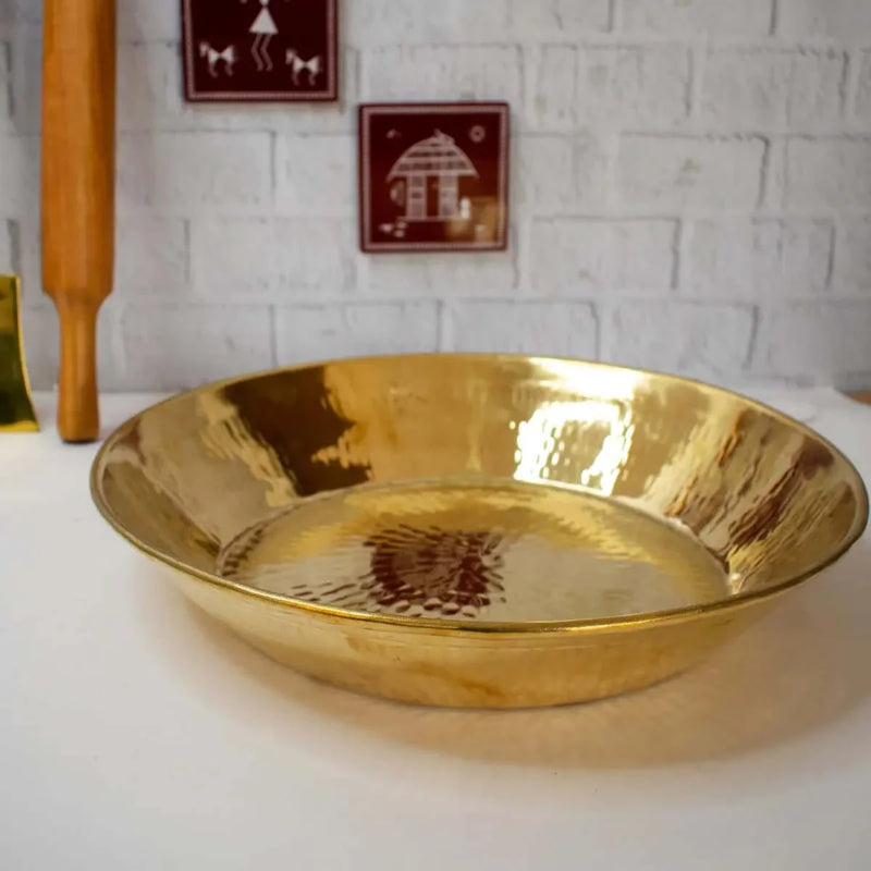 Brass Paraat Large Without Tin Coating (From Jandialaguru) ‰ÛÒ Brass Dough Plate