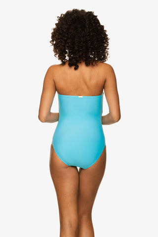 Belted Ring Bandeau One-Piece  |  Sky Blue