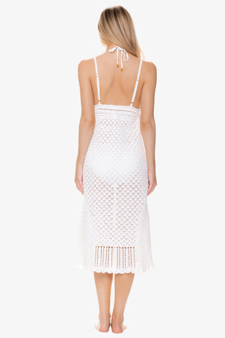 Claudia Crochet Midi Dress  |  White