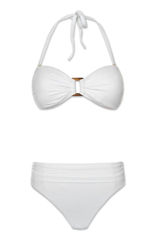 hook back tortoise bandeau shirred bottom textured white 9