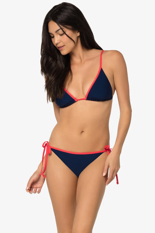 String Bikini Bottom With Binding  |  Ginger Navy