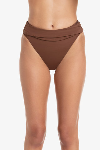 Shirred Bottom  |  Textured Chocolate Brown