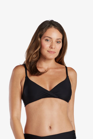 helen jon shirred crossover bra black 1