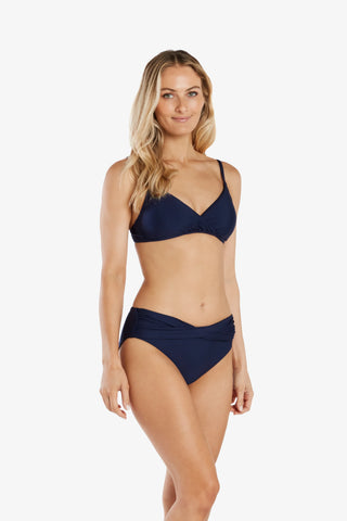 helen jon shirred crossover bra navy 3